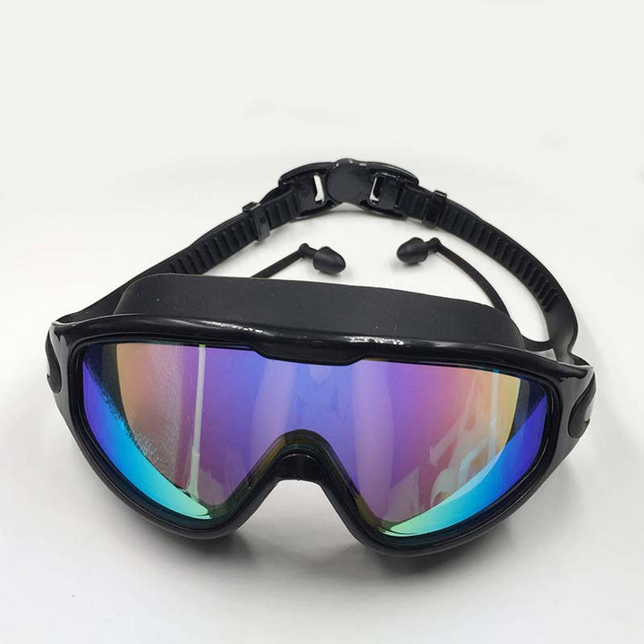 Weitwinkel-Schwimmbrille mit Antibeschlag, ergonomisches Design, großes Sichtfeld, ideal für Erwachsene, Unisex-Look.