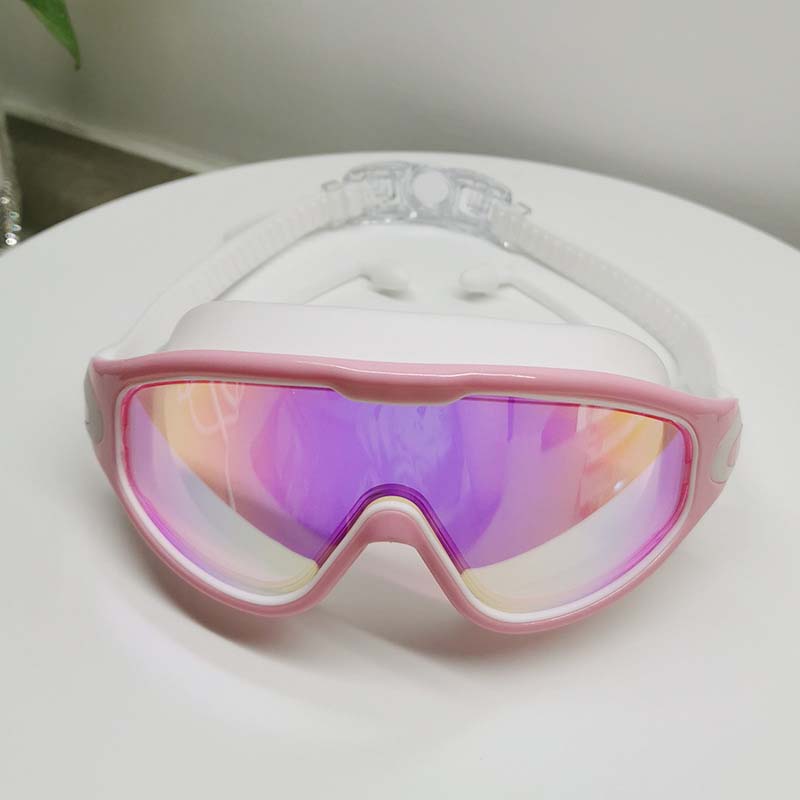 Weitwinkel-Schwimmbrille mit Antibeschlag, ergonomisches Design, großes Sichtfeld, ideal für Erwachsene, Unisex-Look.