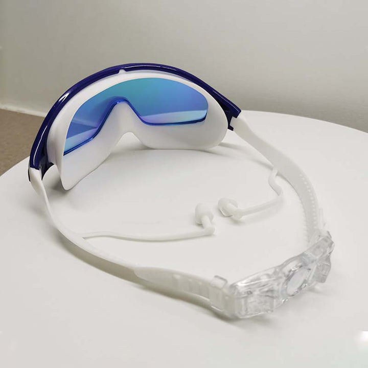 Weitwinkel-Schwimmbrille mit Antibeschlag, ergonomisches Design, großes Sichtfeld, ideal für Erwachsene, Unisex-Look.