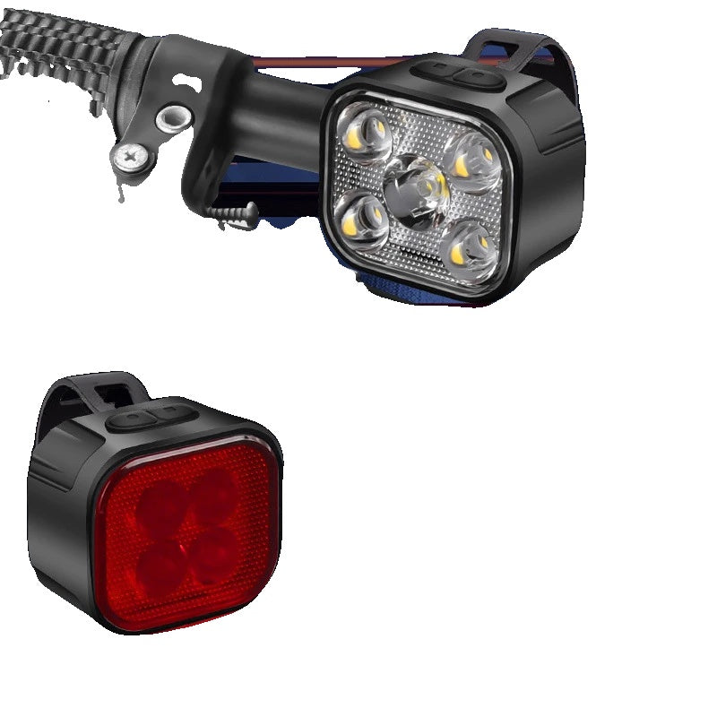 "Wiederaufladbare Fahrradlichter: Helles LED-Frontlicht und rotes Rücklicht mit 8/12 Modi, kompakt und wasserdicht."