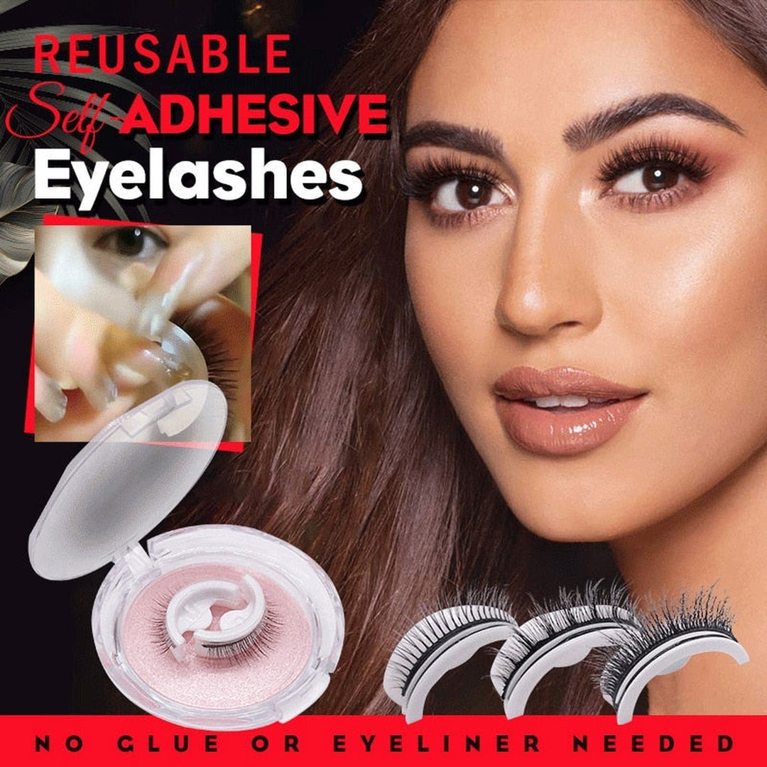 "Wiederverwendbare selbstklebende Wimpern, ohne Kleber, hypoallergen, natürlicher Look, wasserdicht, leicht anzubringen"