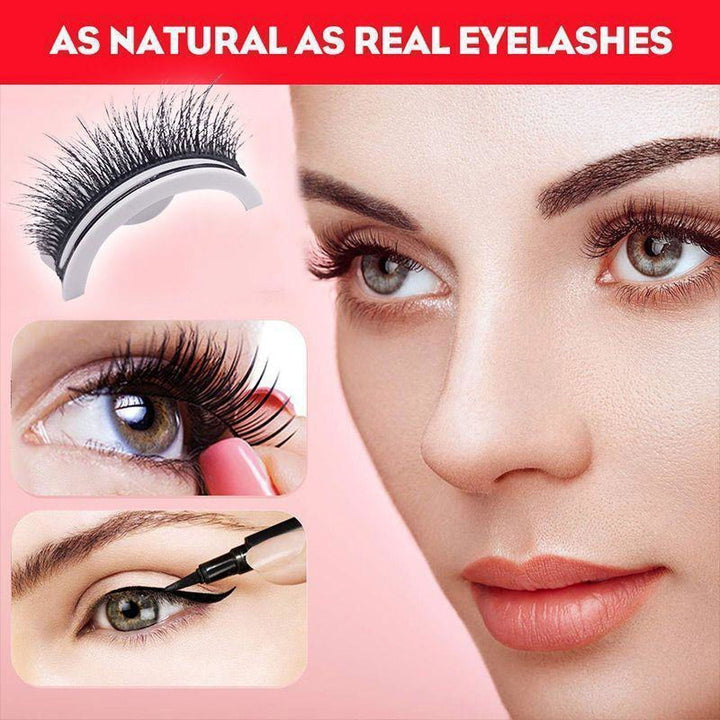 "Wiederverwendbare selbstklebende Wimpern, ohne Kleber, hypoallergen, natürlicher Look, wasserdicht, leicht anzubringen"