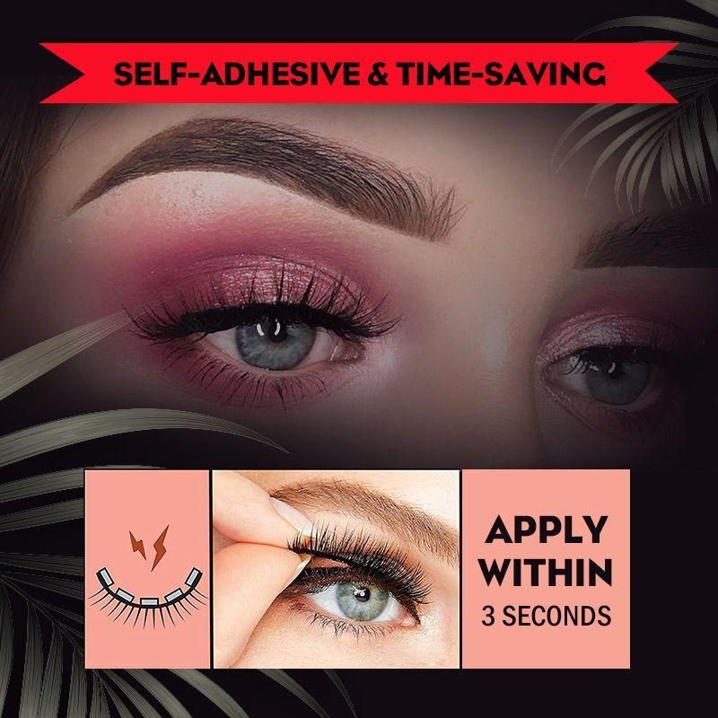 "Wiederverwendbare selbstklebende Wimpern, ohne Kleber, hypoallergen, natürlicher Look, wasserdicht, leicht anzubringen"