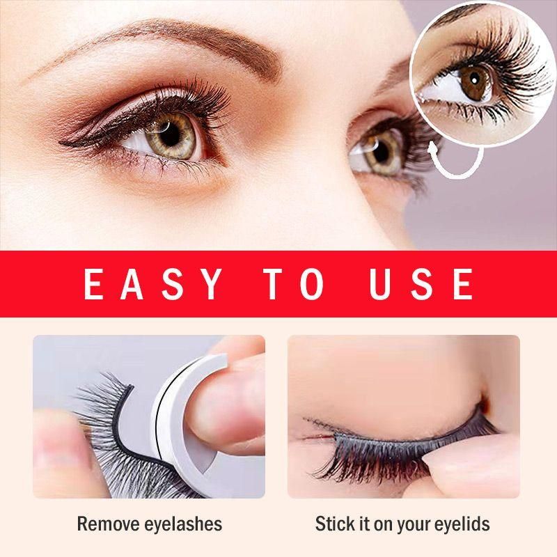 "Wiederverwendbare selbstklebende Wimpern, ohne Kleber, hypoallergen, natürlicher Look, wasserdicht, leicht anzubringen"