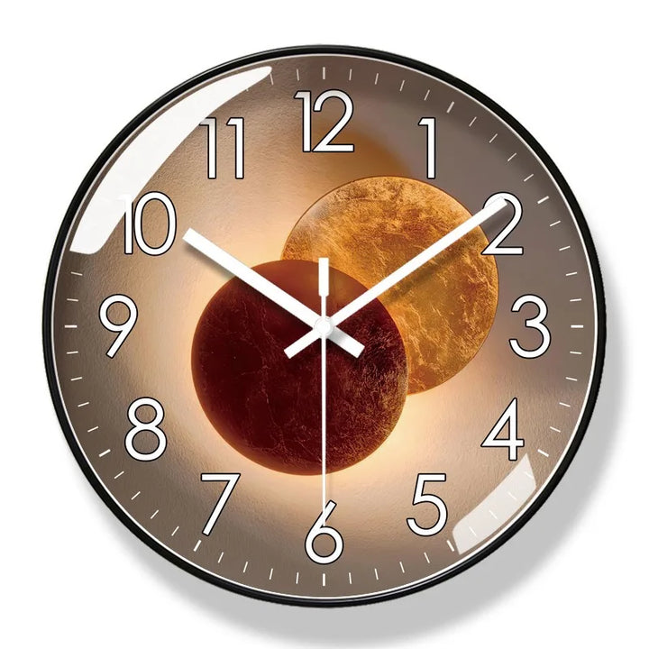 "ZeitSchön Designer Wanduhr, elegantes Design in Schwarz, kreisförmig, aus Kunststoff und Glas, für stilvolle Innenräume."
