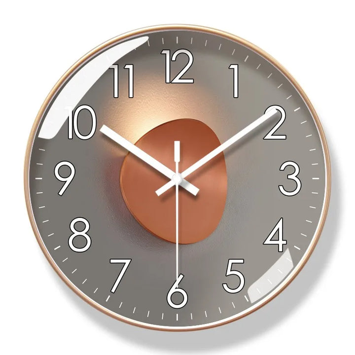 "ZeitSchön Designer Wanduhr, elegantes Design in Schwarz, kreisförmig, aus Kunststoff und Glas, für stilvolle Innenräume."